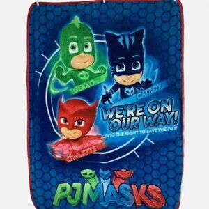 PJ Masks Silky Plush Blanket Throw Gekko Catboy Owlette Soft Lovey 60" x 45"